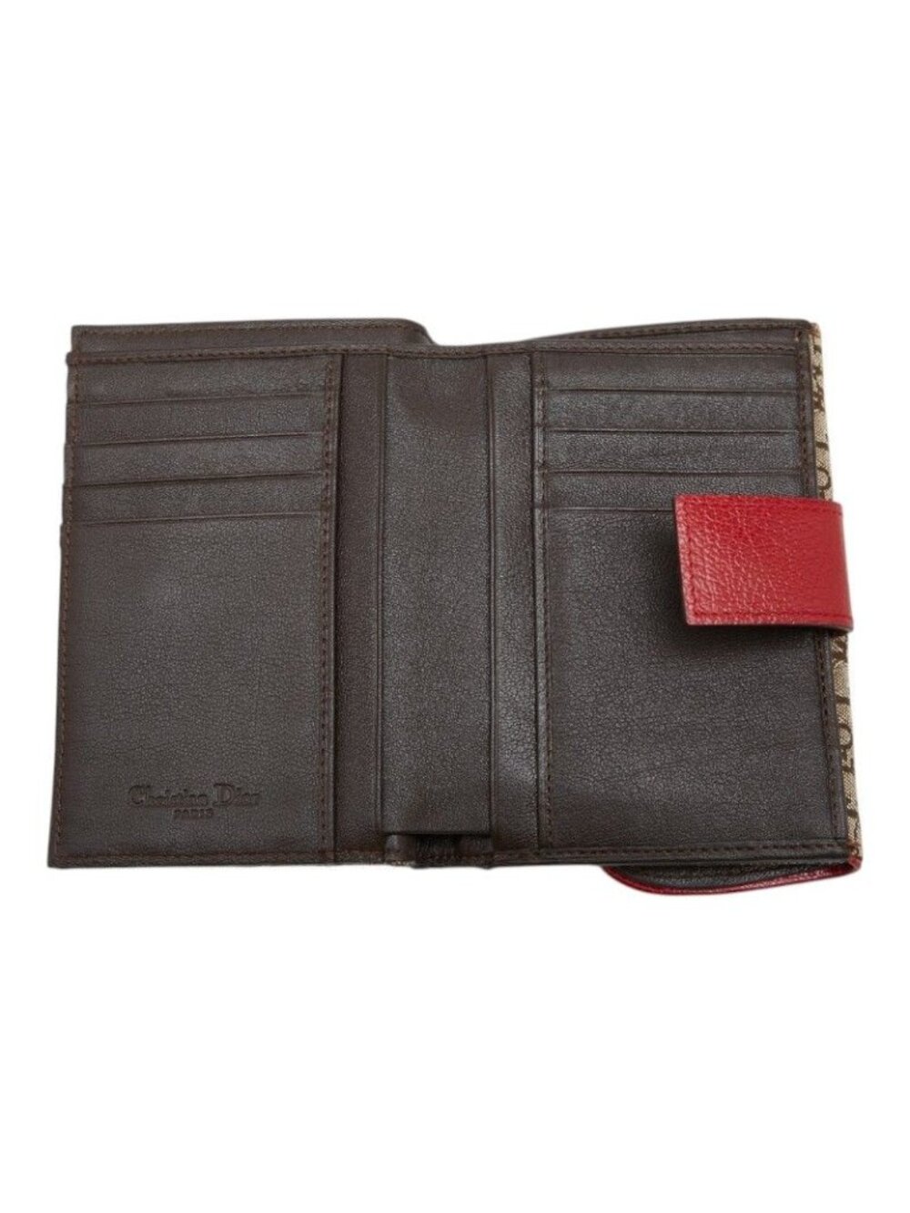 Dior Trotter Saddle Bifold Wallet Beige Multicolor Canvas Leather - Picture 7 of 9